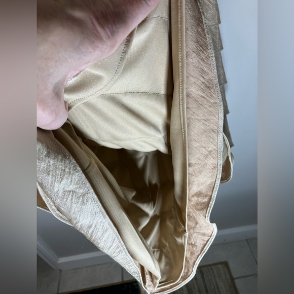 London Times Dress Size 10 Gold 𝅺Flapper Cocktail Layered Fully Lined New Tags - Picture 4 of 7